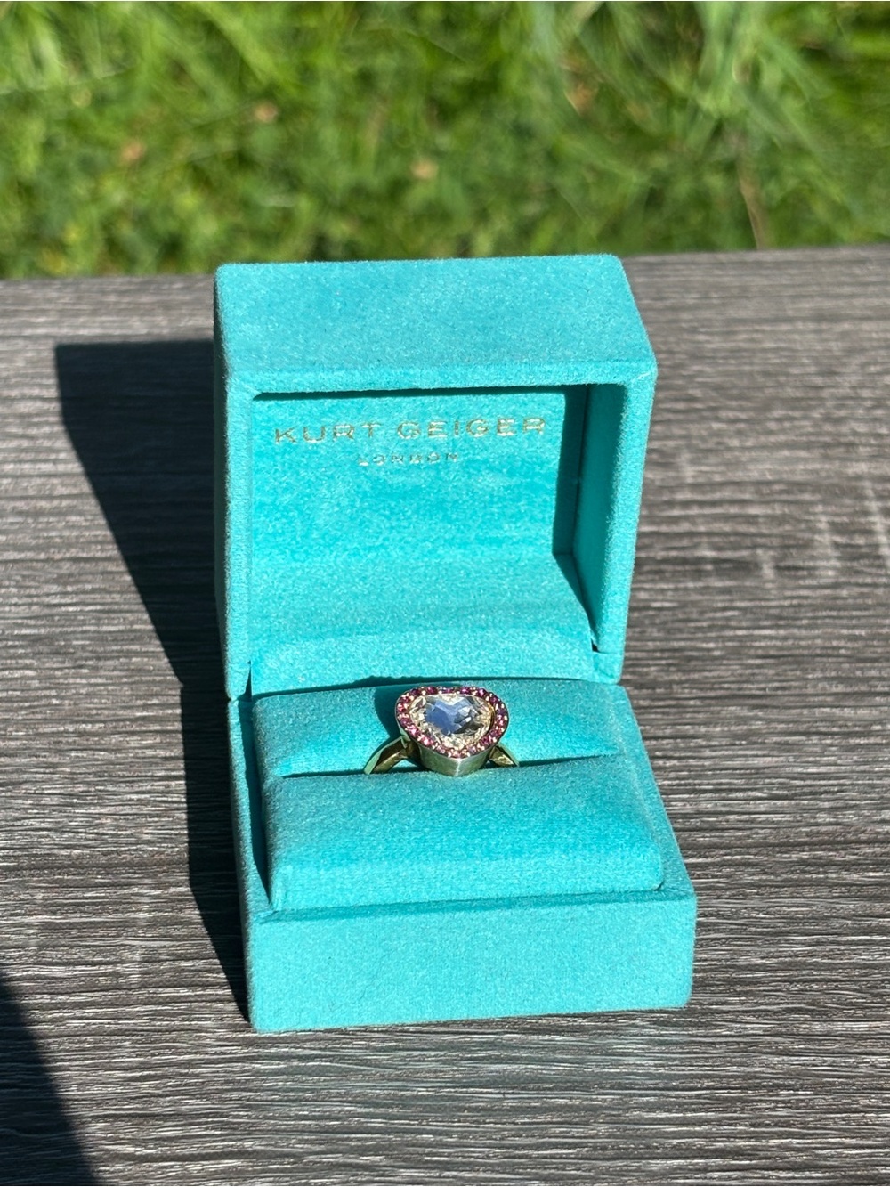 Kurt Geiger Crystal Heart Halo Cocktail Ring